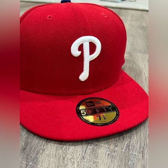 Phillies P 59FIFTY 7 1/8 Official MLB Like New New Era Structured Fitted Hat Cap - Picture 3 of 11